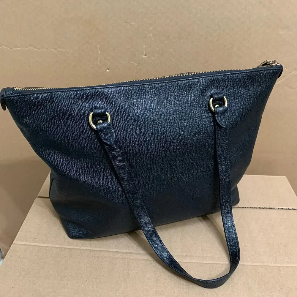 COACH Large Black Crossgrain Leather GALLERY Tote Shoulder Tote F79608